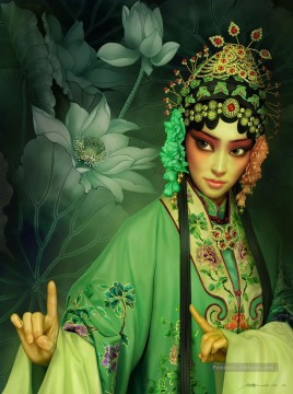 Yuehui Tang chinois nue opéra de Pékin Peinture à l'huile